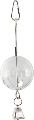 Featherland Paradise | Creative Foraging Systems Hanging Foraging Sphere & Kabob with Stainless Steel Bell, Interactive Bird Treat Toy