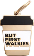 Two Tails Pet Company Personalized 'But First Walkies' Pet ID Tag & Collar Charm by TwoTailsPetCompany