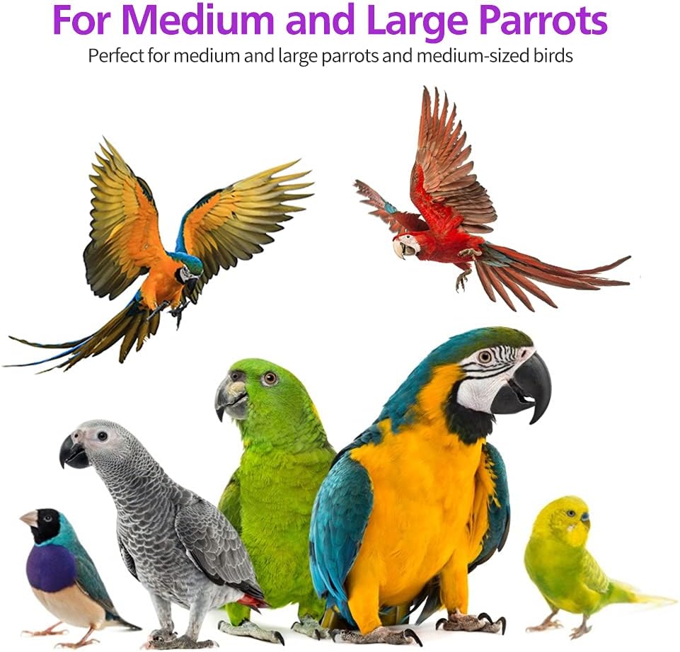 RUBY.Q 20in Large Parrot Toy, Multicolored Natural Wooden Bird Chewing Toys