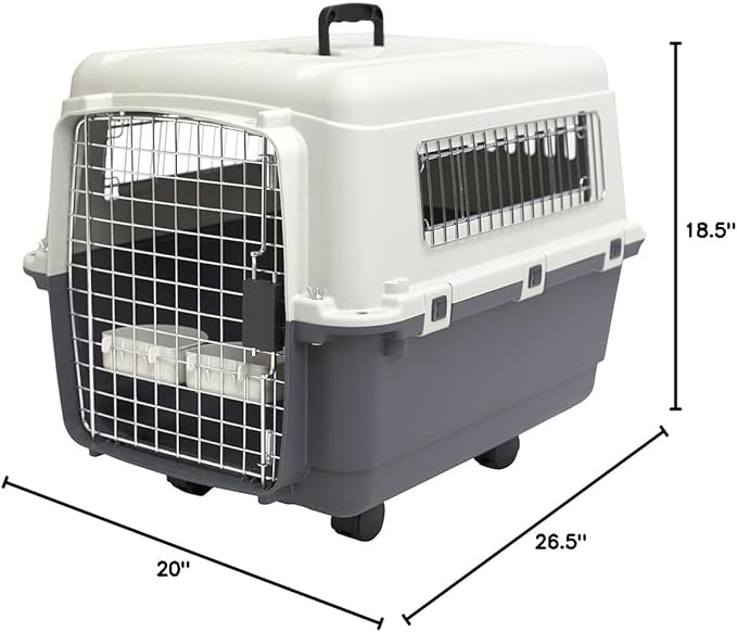 SportPet Designs Plastic Kennels Rolling Plastic Wire Door Travel Dog Crate - Image 11