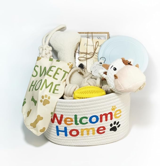 Welcome Home Dog Gift Basket by Nopikku