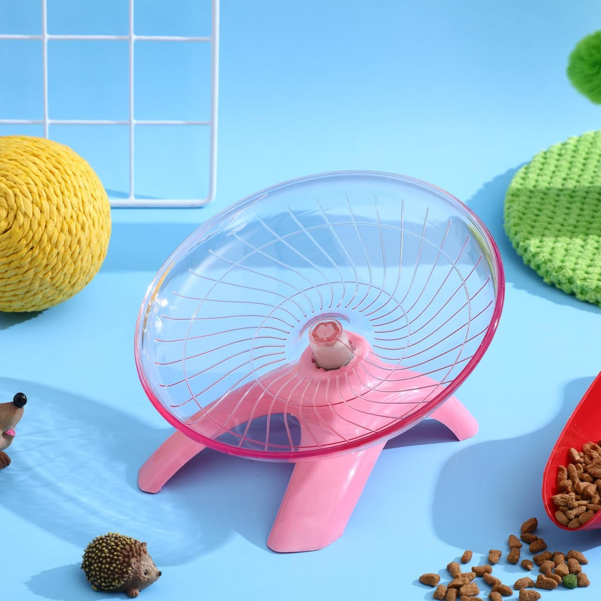 NOLITOY Non Run Disc Exercise Wheel for Hamsters Hedgehogs Small Pets 7.08 Inch Pet Exercise Toy for Healthy Activity and Nail Training