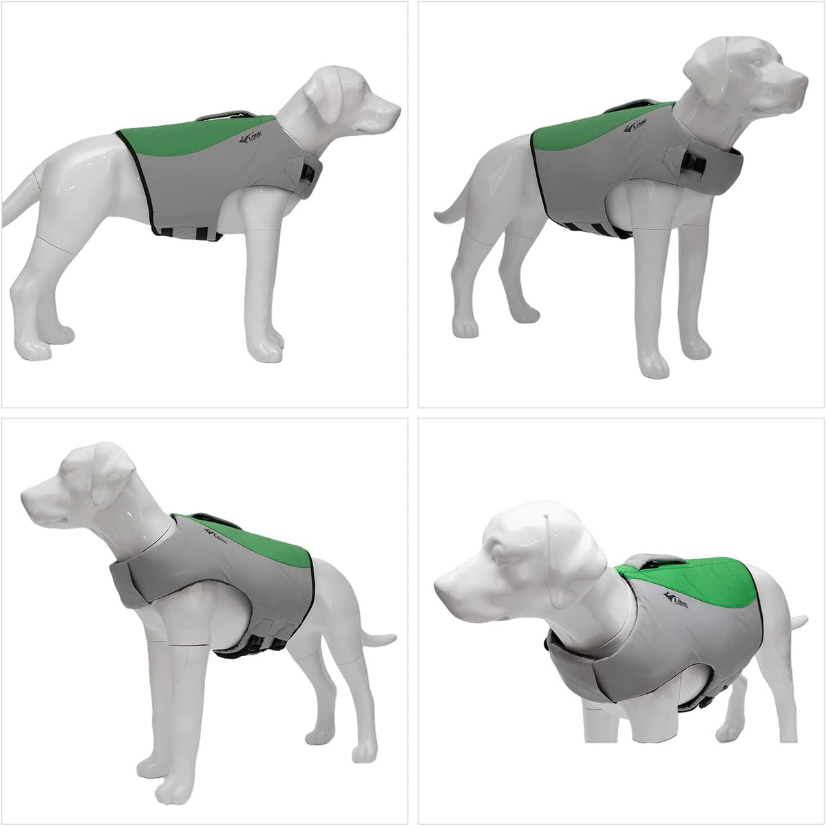 Dog Life Jacket, Sport Style Dog Float Coat with Excellent Buoyancy, Stylish Dog Swimming Safety Vest with Rescue Handle for Small Medium Large Dogs Green XL