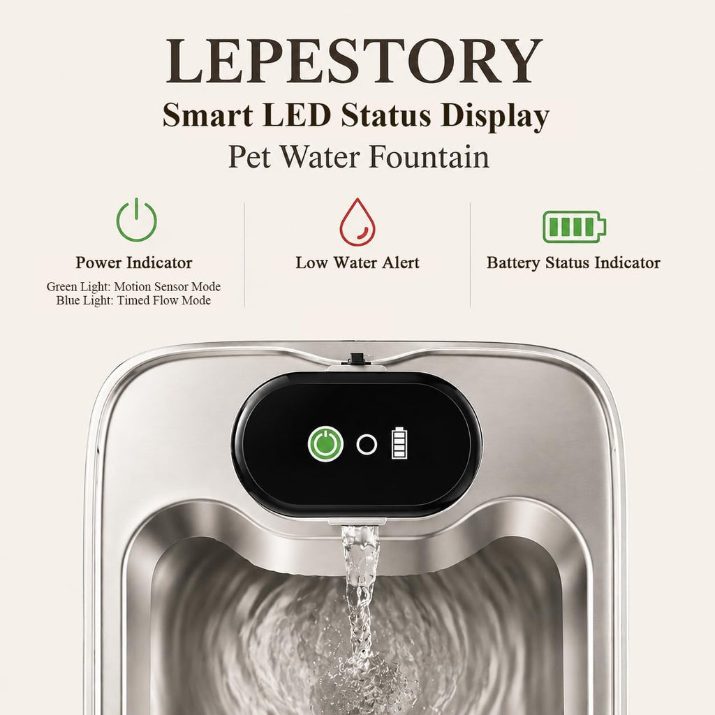 4.2L Wireless & Pumpless Cat Water Fountain w/Motion Sensor 147oz
