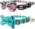 Cat Collar Breakaway with Bell and Bow Tie, Plaid Design Adjustable Safety by Ximipet