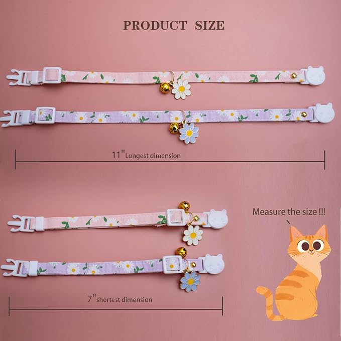 2 Pack Cotton Breakaway Cat Collars - Image 2