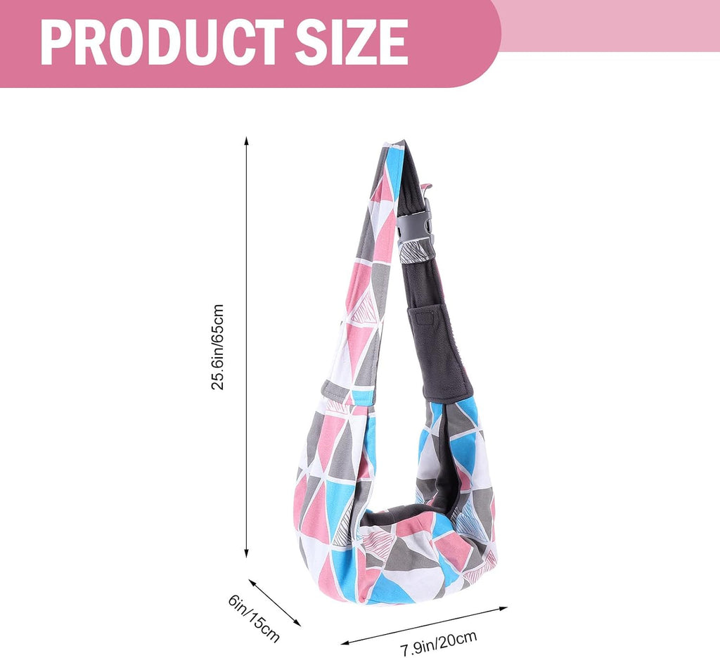 POPETPOP Small Animal Sling Carrier : Bearded Dragon Carrier Sling with Adjustable Strap for Outdoor Travel - Breathable Small Animal Carry Bag for Guinea Pig Hedgehog, 25.55X7.86X5.89in