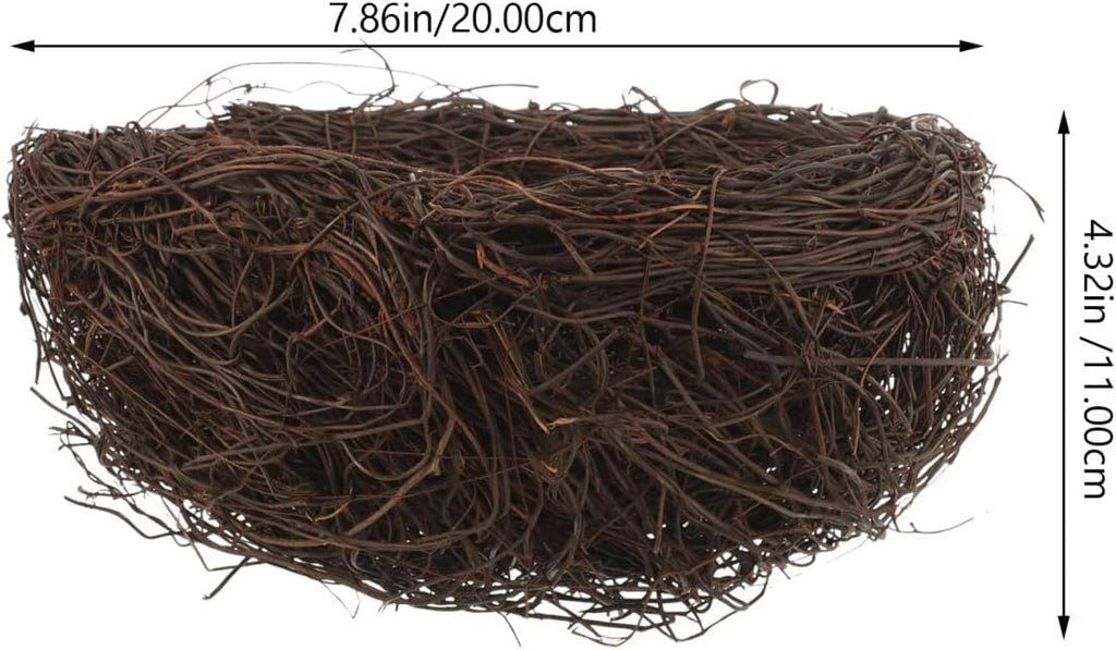 balacoo Rattan Bird Nest Decor Handmade Simulated Bird Nest Photo Prop and Table Decor for Birdcage Desk Tree Garden Easter Wedding Party Crafts 7.87 X 7.87 X 4.33 in