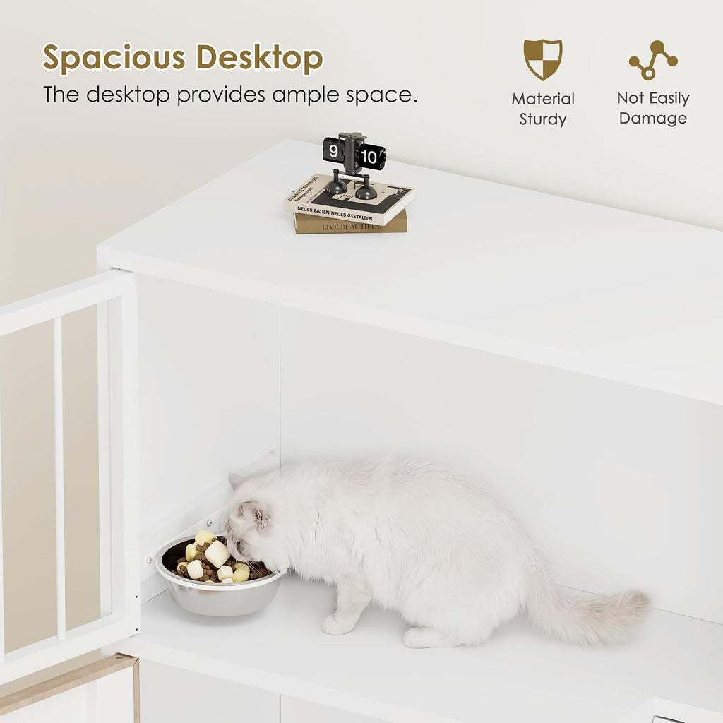 Metal Cat Feeding Station, Dog Proof Cat Feeding Station, Pet Food Storage