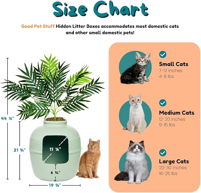 Good Pet Stuff Hidden Litter Box Planter, Decorative Cat Litter Enclosure - Image 6