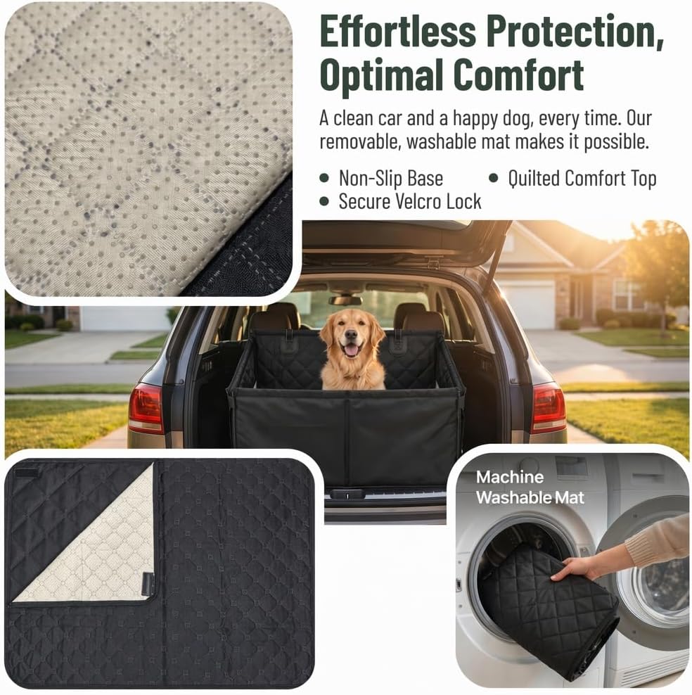 RYNVALE Large Medium Dog Car Seat, Half Back Seat Extender for Dogs
