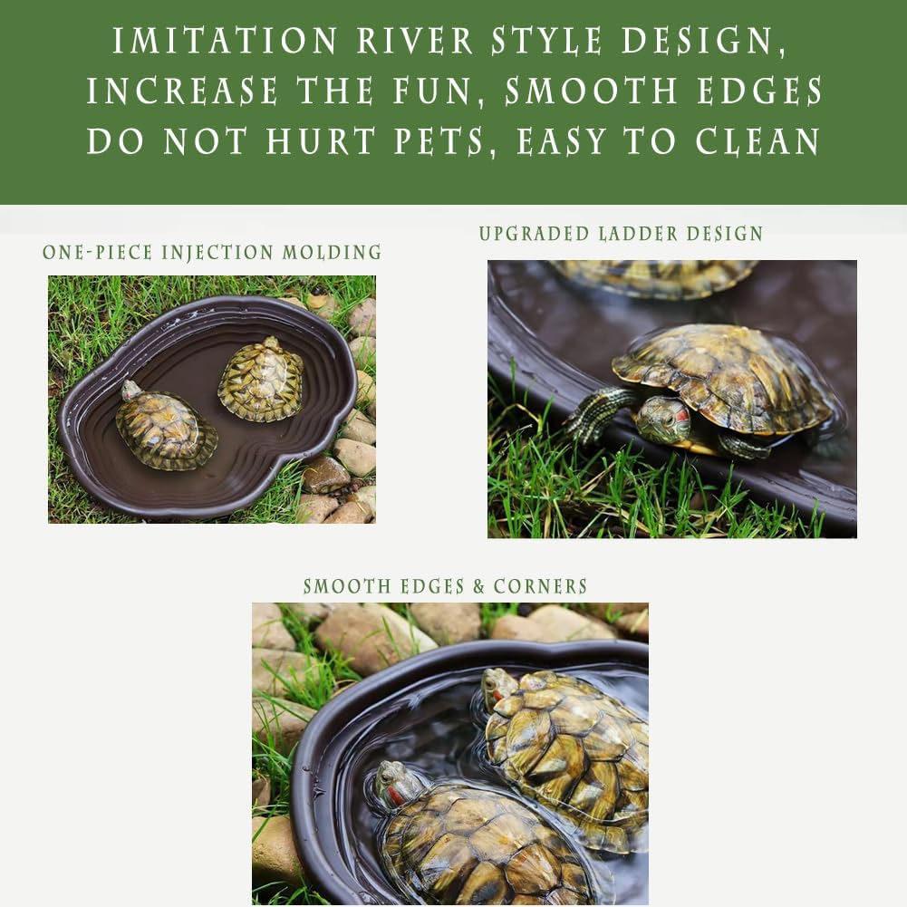 Reptile Bathing Pool for Turtle Salamander Bearded Dragon Lizard