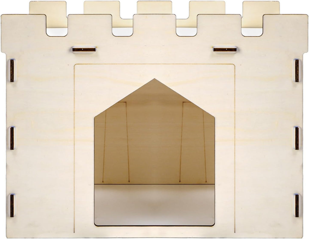 Yesland Rabbit Hideout Castle, Wooden Bunny Houses and Hideouts, Detachable Small Animal Play Hideaway Hut and Playhouse for Indoor Bunnies Guinea Pig Hamster Chinchilla Gerbil