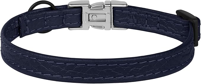 Leather Cat Collar with Buckle and Removable Bell - Image 9