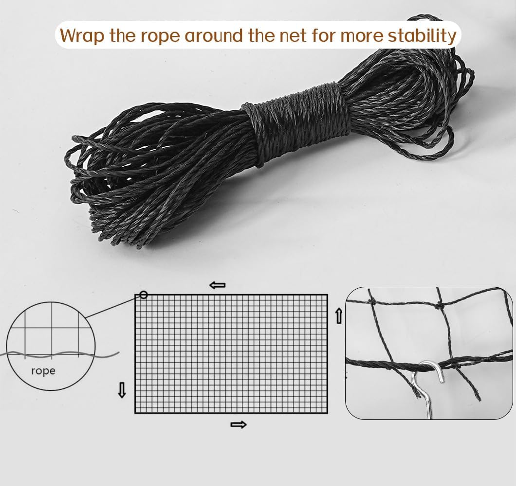 Cat Balcony Net, Steel Wire Reinforced, Anti-Fall Fence, Safety Net, Extra Strong (10 X 33 Ft)