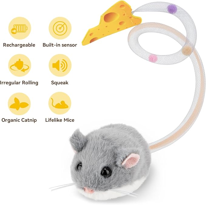 Migipaws Interactive MigiMouse Cat Toy 360° Rolling & Spin - Image 4