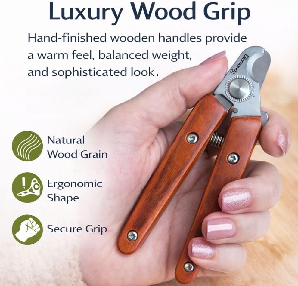 Diamondg Nail Clippers for Dogs & Cats - Heavy Duty Stainless Steel Blades