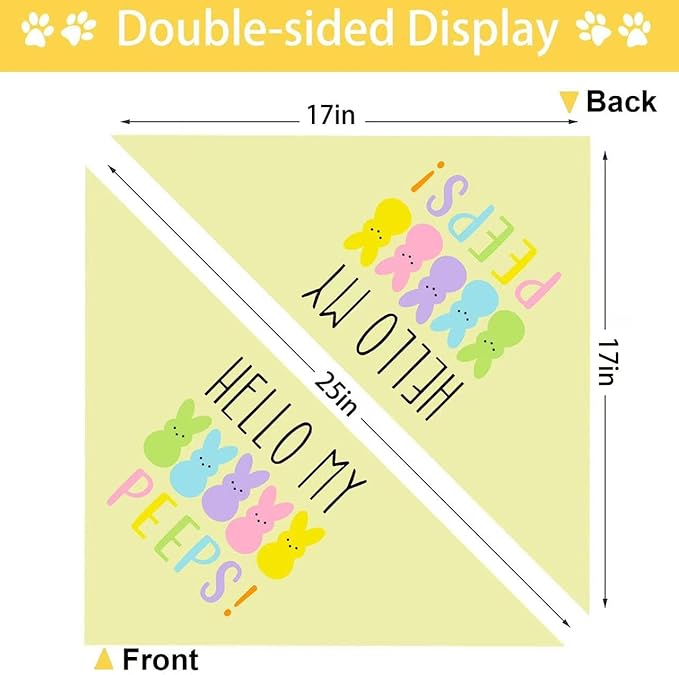 Easter Dog Bandana, 2 Pack Adjustable Holiday Party Pets Easter Egg Rabbit - Image 5