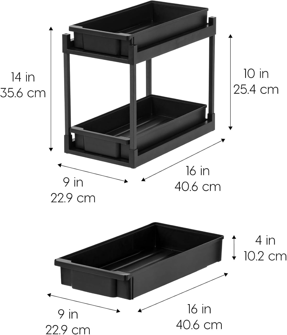IRIS USA Under Sink Organizer, 2 Pack, Pull Out Storage Drawers