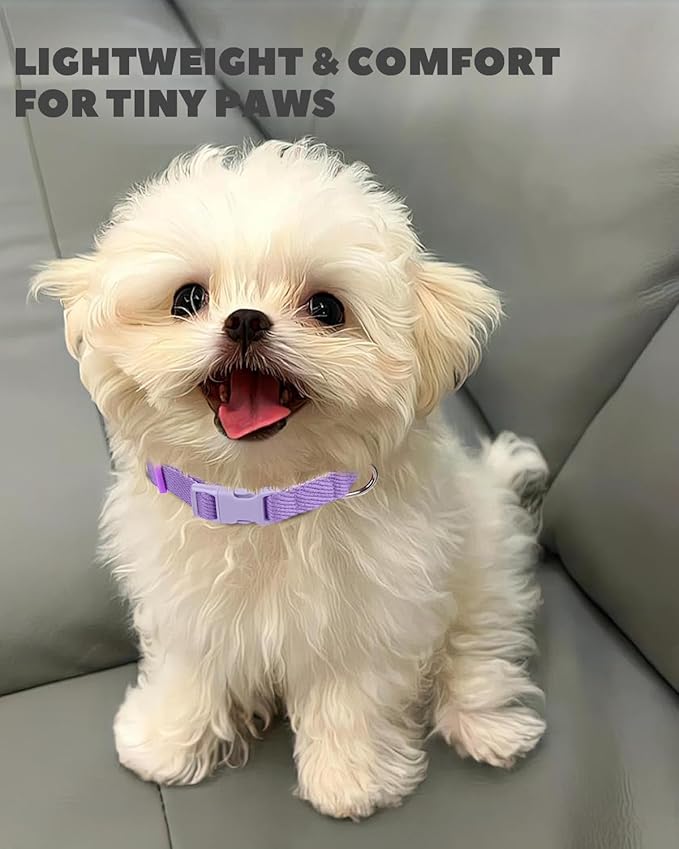 Dynmeow Soft and Breathable Cotton Dog Collar, Durable Adjustable Female Girl - Image 3