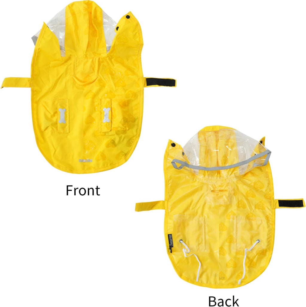 Waterproof Dog Raincoat, Adjustable Reflective Lightweight Pet Rain Clothes with Poncho Hood (Yellow(Water-Activated Color Change), X-Small)