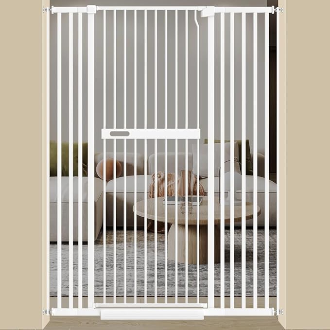 WAOWAO 71" Extra Tall Cat Pet Gate 29.92-45.66" Wide Pressure Mounted Walk - Image 2