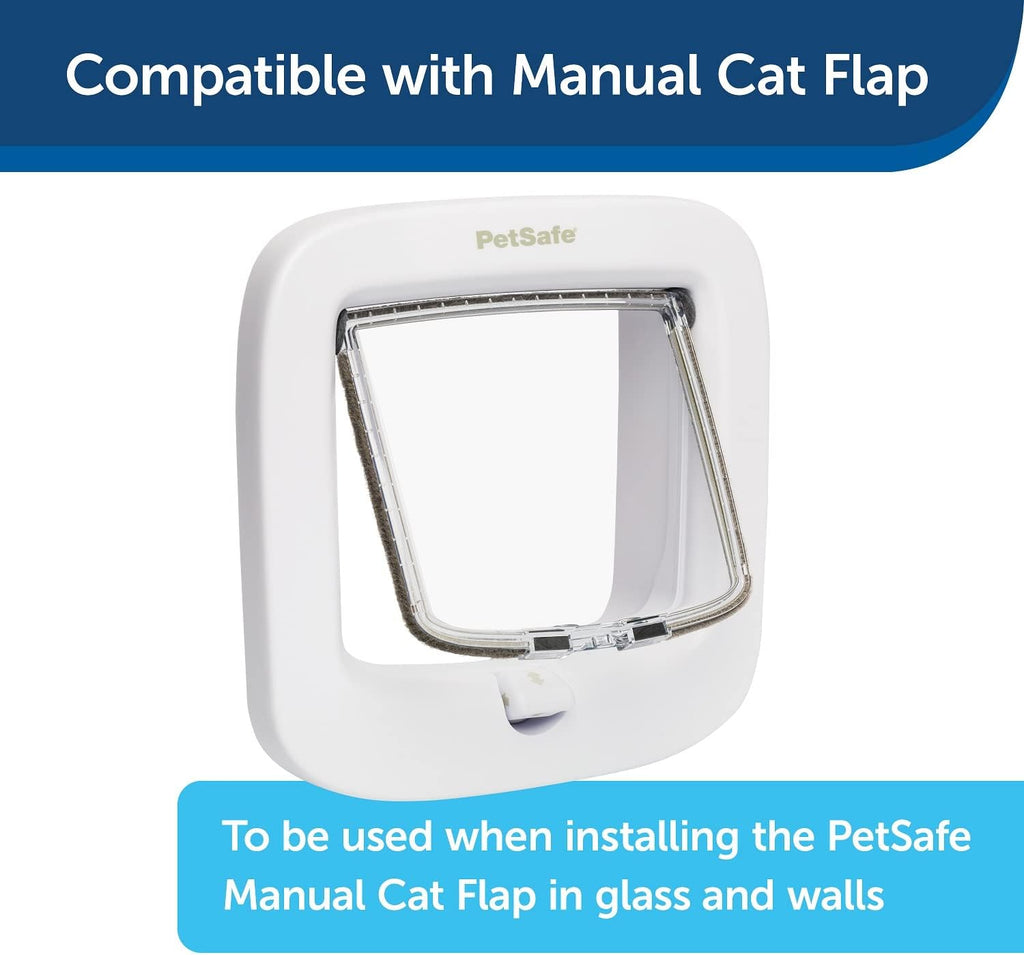 PetSafe Installation Adapter, Mounting Adapter for Installation of PetSafe Microchip Cat Flap and Manual Cat Flap, for Glass, Walls and Metal Doors, White (Pack of 2)