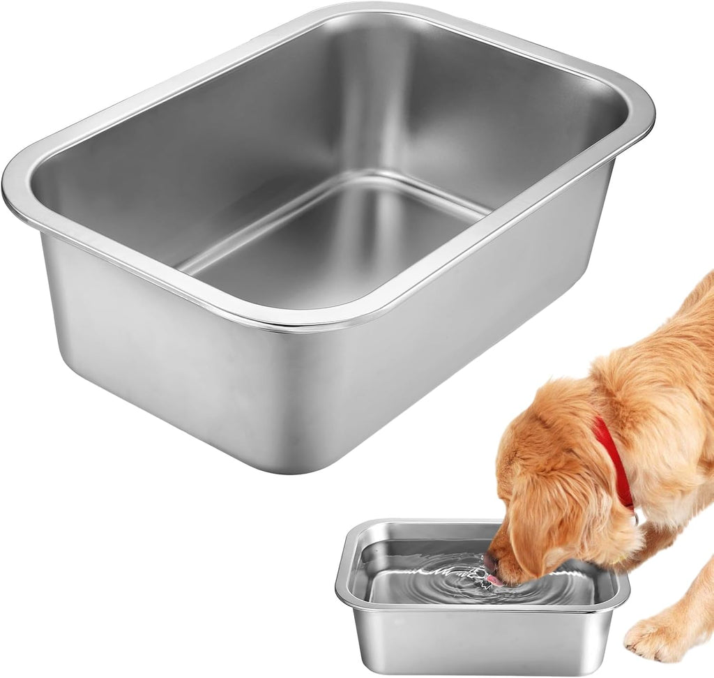 MEWTOGO 4 Gallons Extra Large Capacity Food Grade Stainless Steel Dog Bowls