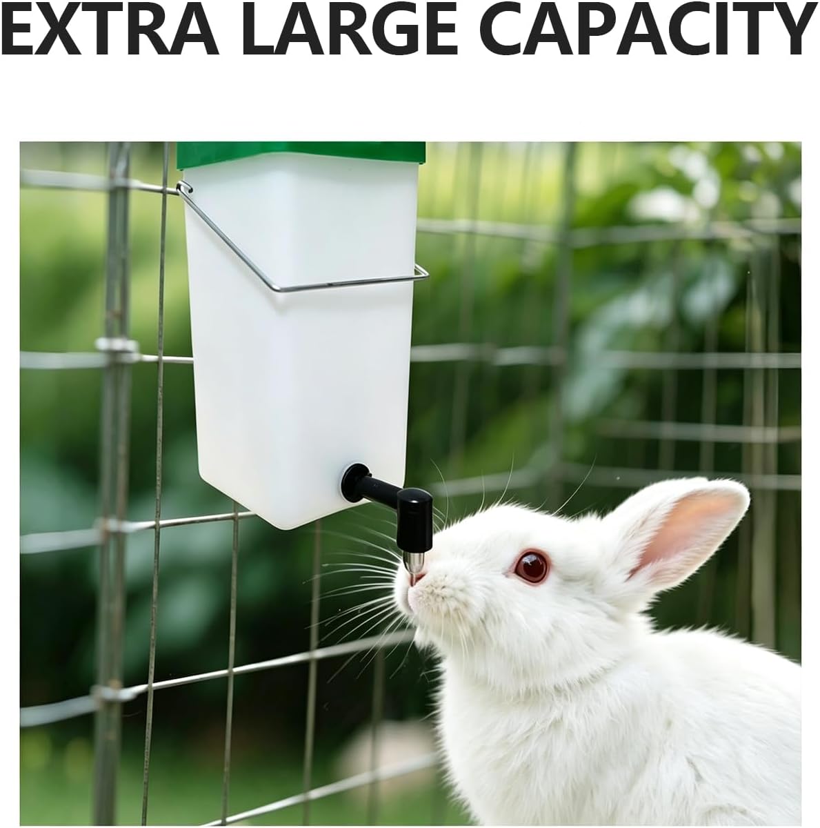 2 Pack 32oz Small Animal Water Bottle for Cage - Leak-Proof Hanging Water Dispenser for Rabbits, Guinea Pigs, Hamsters, Chinchillas & Ferrets (Clear)