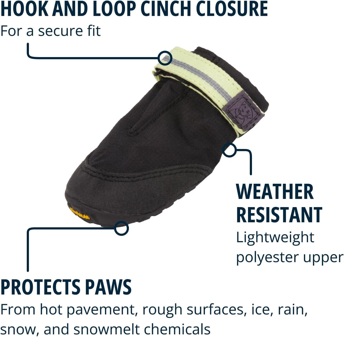 Ruffwear, Summit Trex Dog Shoes - 2 Count, Obsidian Black, 3.00"