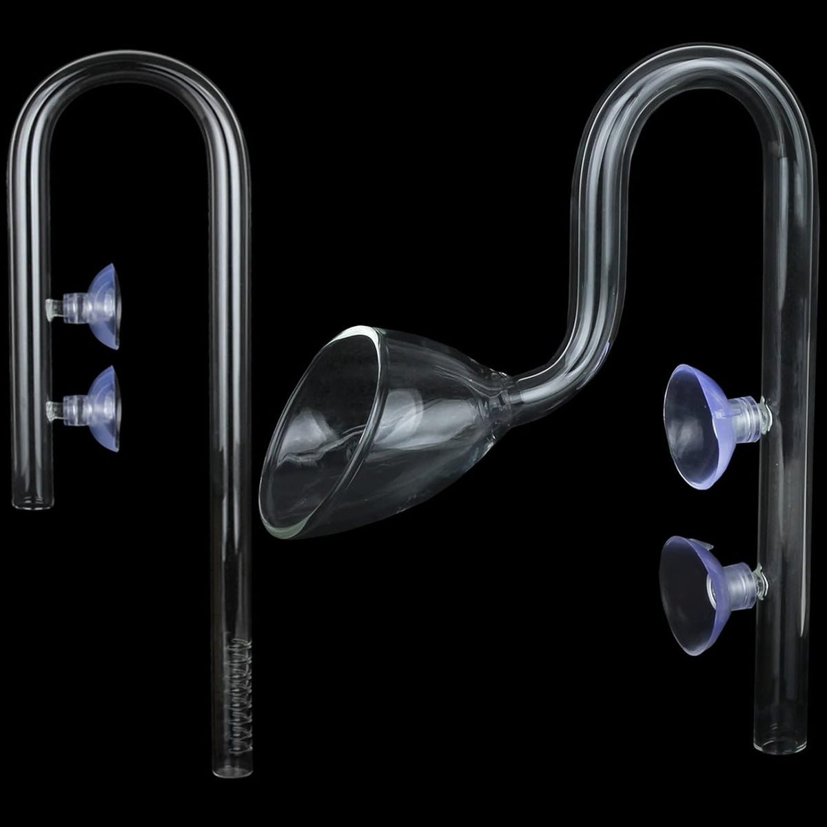 Lily Pipe Glass Inflow Outflow Set Aquatic U Shape Inflow Pipe Set for Aquarium Planted Tank Filter 17mm for 16/22mm(5/8" ID) Tubing