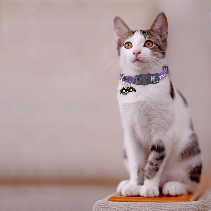 Halloween Cat Collar, Cotton 2 Pack Cat Collar - Image 3