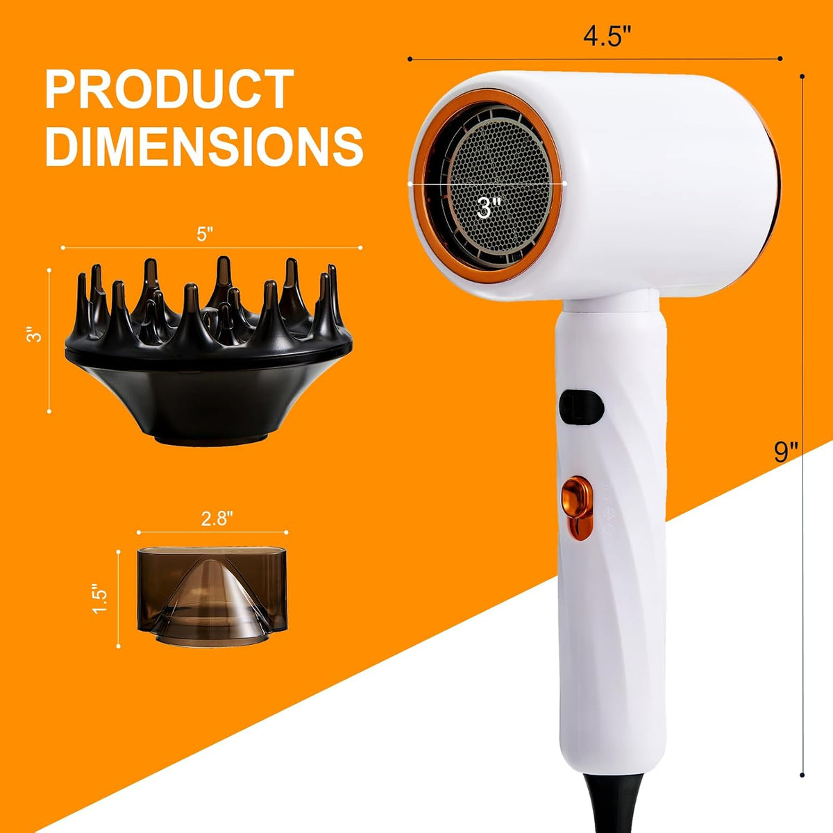 Portable Dog Hair Dryer Brush – 2-in-1 Warm Air Blower & Slicker Brush for Cats & Small Dogs – Adjustable Heat, Overheat Protection – Lightweight Grooming Tool for Home & Travel