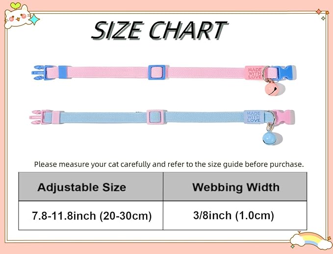 Elastic Cat Collar 2 Pack of Safety Quick Release Cat Collars - Image 8
