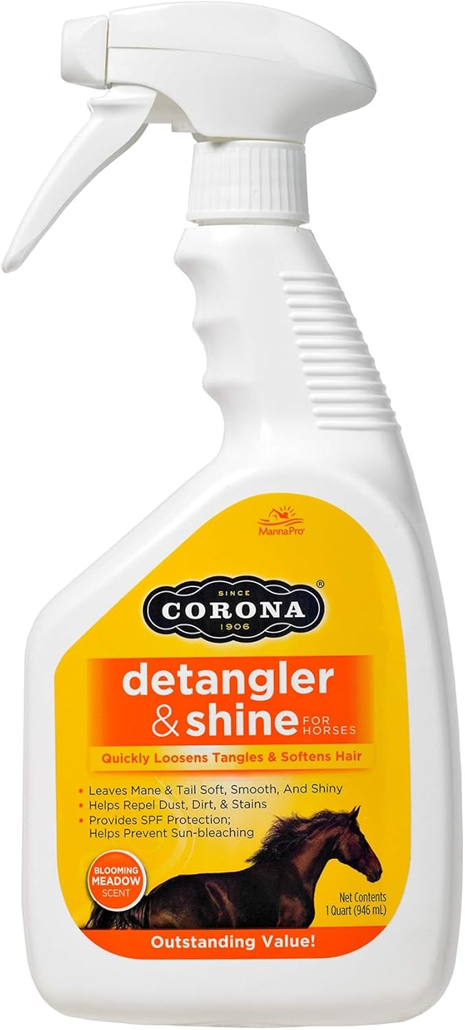 Corona Detangler & Shine Conditioner for Horses, Mane & Tail Grooming, 32oz