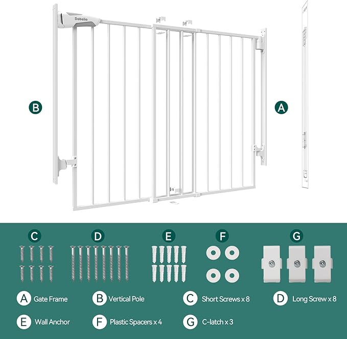Babelio 27-45" No Bottom Bar Baby/Dog Gate - Image 6
