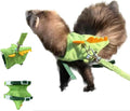 Adjustable Dinosaur Plush Harness & Leash Set, Soft No?Restriction Vest with Safety Bell, Escape?Proof Walking Leash for Ferret, Guinea Pig, Rabbit, Kitten, Puppy (Dinosaur-Green)