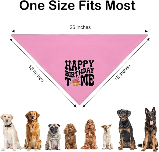 Happy Birthday to Me Pink Dog Bandana, Cute Birthday Gifts - Image 2