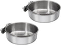 Bird Feeding Dish Cups, Stainless Steel, 2 Pack, Medium