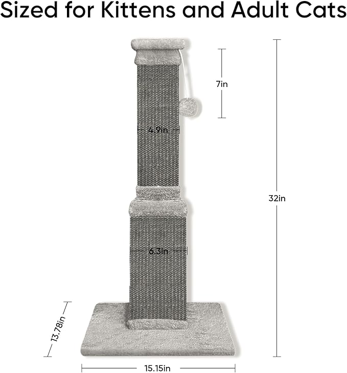 AGYM Cat Scratching Post, 32 Inch Cat Scratching Posts - Image 3
