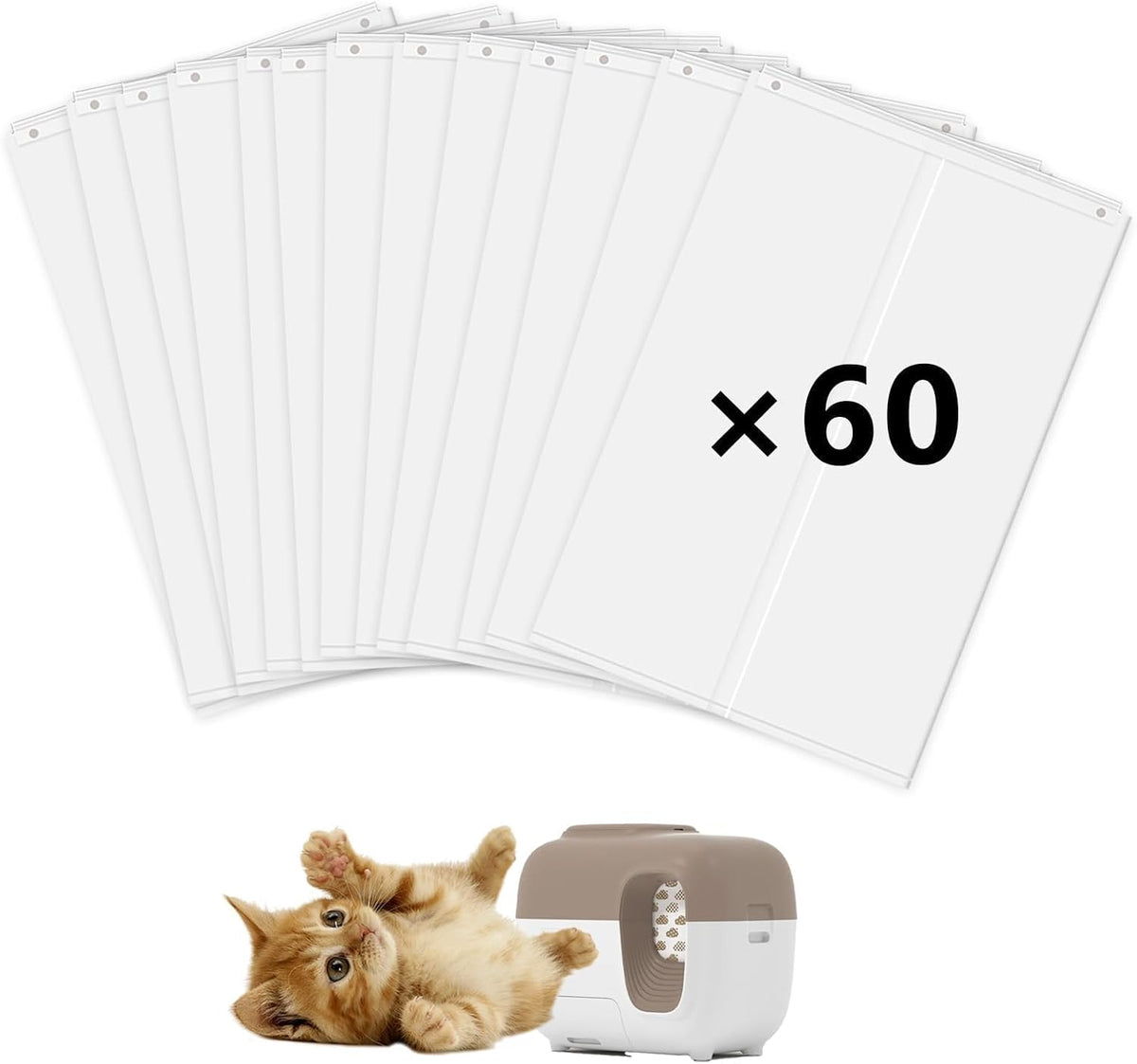 60Pcs Cat Litter Box Liners Compatible with PetSnowy SNOW+ Cat Litter Box