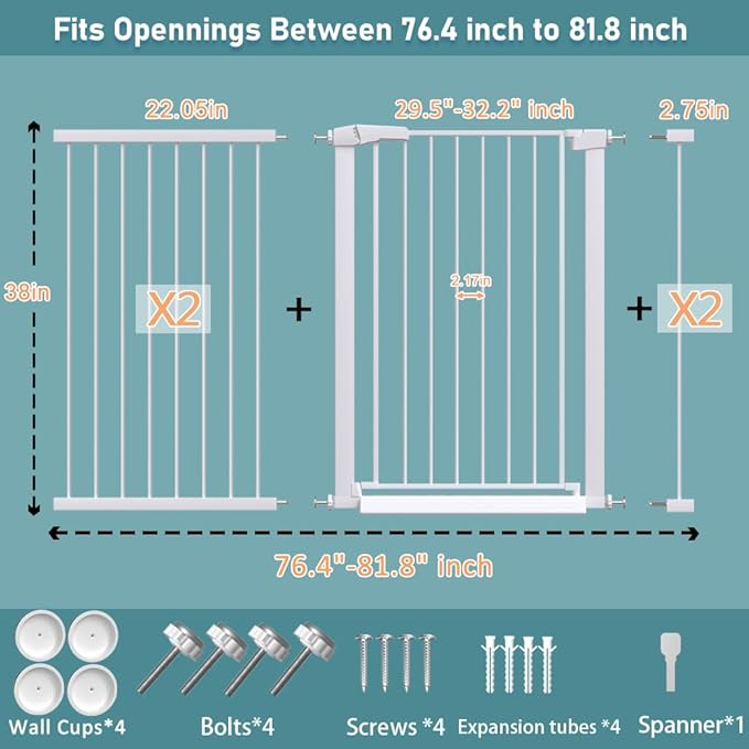 Fairy Baby 38" Extra Tall Baby Gate - Image 2