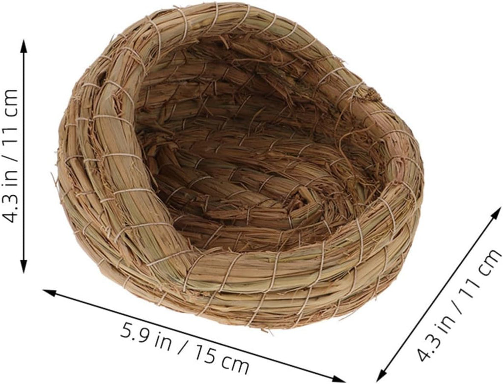 BESTonZON Woven Straw Chicken Coop Nest Handmade Bird Nest for Laying Eggs Bedding for Home Farming