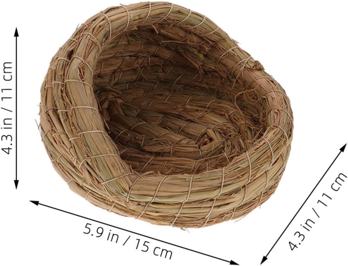 BESTonZON Woven Straw Chicken Coop Nest Handmade Bird Nest for Laying Eggs Bedding for Home Farming