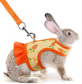 Bunny Harness and Leash Set,Rabbit Harness Small Pet Mesh Vest Orange L
