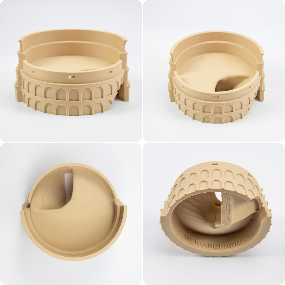 Reptile Basking Platform and Habitat Decor Lizard Hideout Cave and Climbing Ramp 3D Printed Roman Colosseum for Leopard Gecko, Bearded Dragon, and Small Amphibians