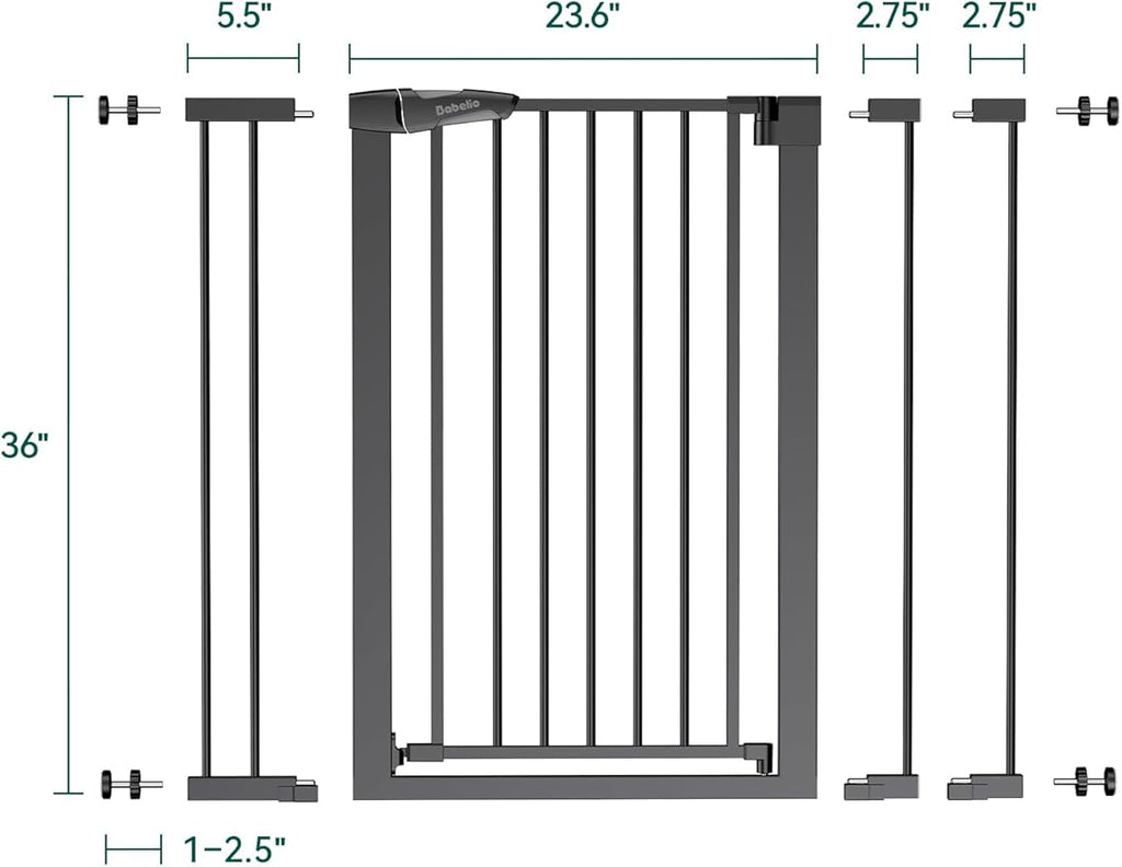 BABELIO 36" Tall Baby Gate, 26-40" Wide Auto Close Pet Gate, PressGuard C5 - Image 7