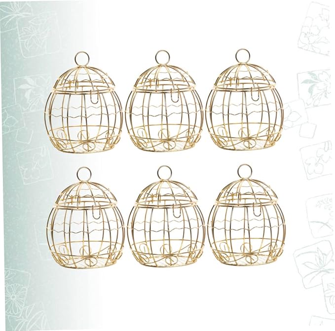 Beaupretty 6pcs Birdcage Shape Tinplate Candy Box Elegant Wedding Favor - Image 8