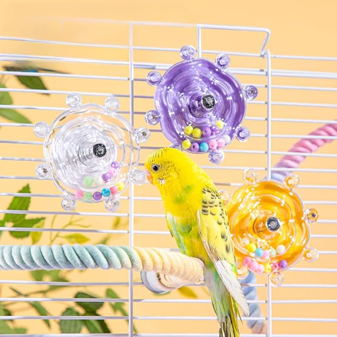 Parakeet Toys, Interactive Parrot Training Toys, Rotating Parrot Cage Bird Toys - Image 2
