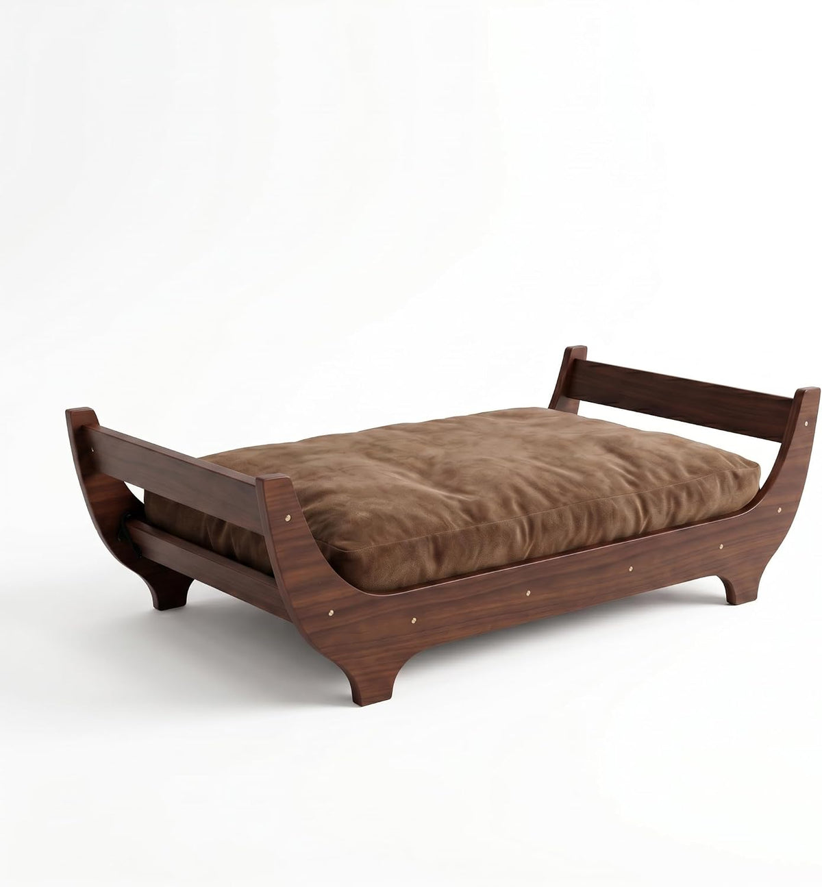 Perugina Wood Elevated Dog Bed Frame Mat Set,WalnutPattern,60lb